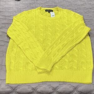 Brooks Brothers Linen Cable Knit Crewneck Sweater